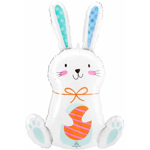White Funny Bunny 33-Inch Foil Balloon