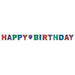 Glittered Happy Birthday Streamer