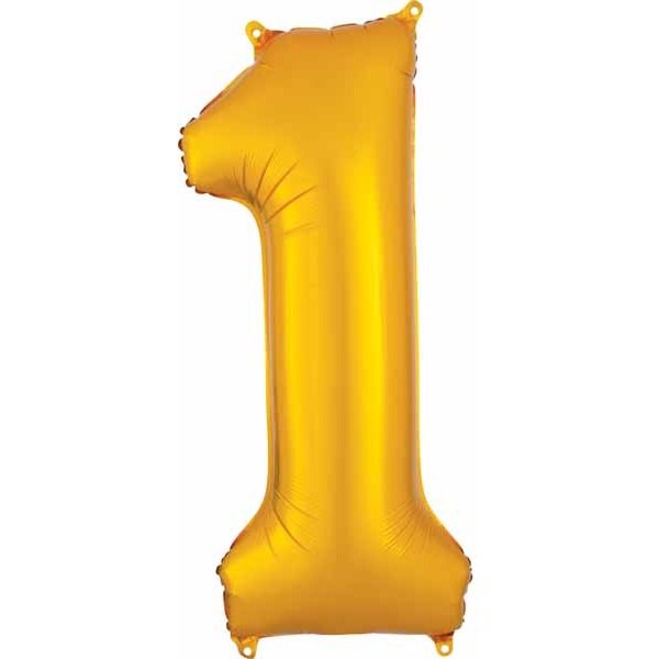 34 Inch Gold Number 1 Foil Balloon