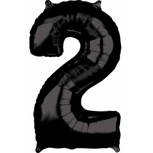 Black Number 2 Balloon, 26 Inch