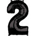 Black Number 2 Balloon, 26 Inch