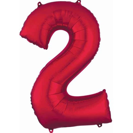Anagram 34-Inch Red Number 2 Foil Balloon