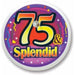 75 & Splendid 2-Inch Blinking Birthday Button