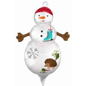 Woodland Snowman Mini Shape Foil Balloon