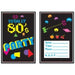 80s Party Invitations, 8 Pack
