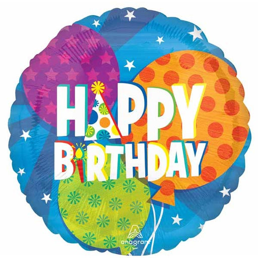 Happy Birthday Balloons 18-Inch Round Foil Balloon