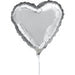 9-Inch Silver Heart Foil Balloon
