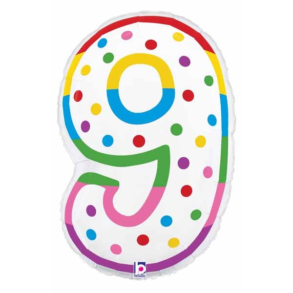 24" Number 9 Birthday Candle Foil Balloon