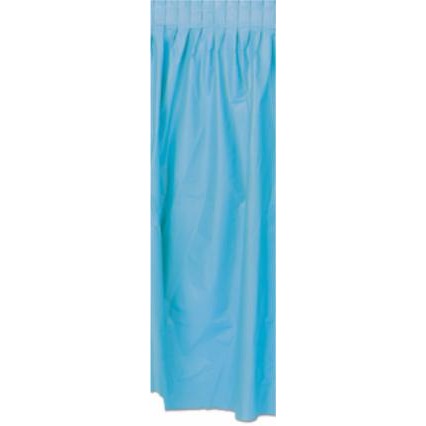PLASTIC TABLE SKIRT 29"X14' LIGHT BLUE