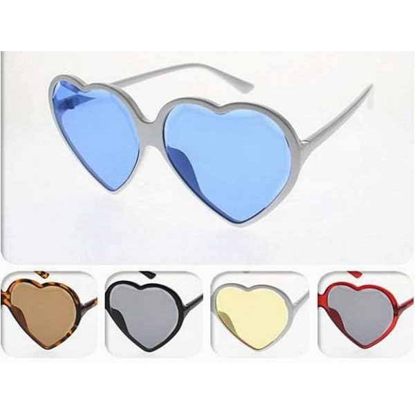 Large Heart-Shaped Sunglasses, 12 Pairs