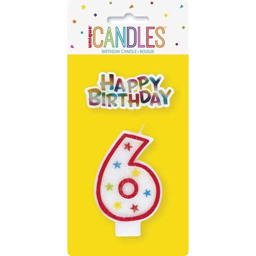 Number 3 Glitter Birthday Candle