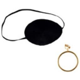 Pirate Eye Patch with Gold Earring