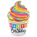 Giant Happy Birthday Cupcake Foil Balloon, 5 ft