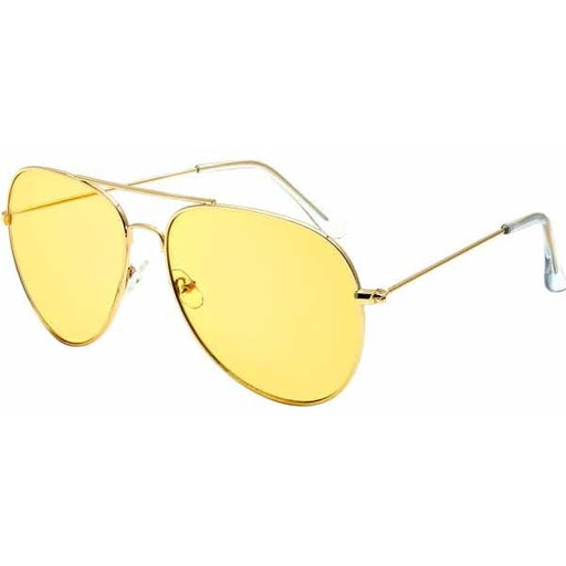 Yellow Lens Aviator Costume Glasses, 12 Pairs