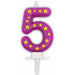 Stars Number 5 Birthday Candle