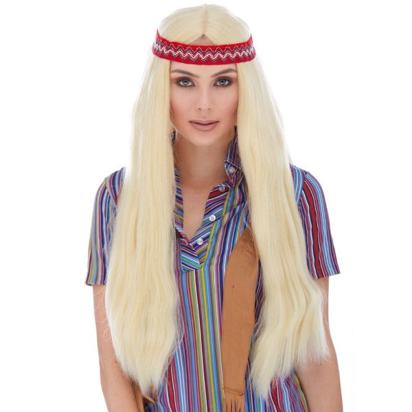 Blonde Hippie Wig with Detachable Headband