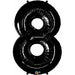 Black Number 8 Balloon, 34 Inch