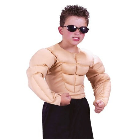 Children's Padded Muscle Costume Shirt, Medium 8-10