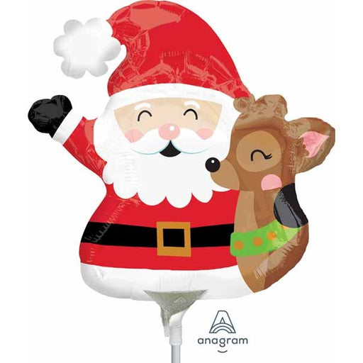 Santa & Reindeer Mini Shape Foil Balloon