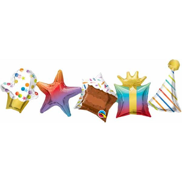 Multicolor Birthday Foil Balloon Garland