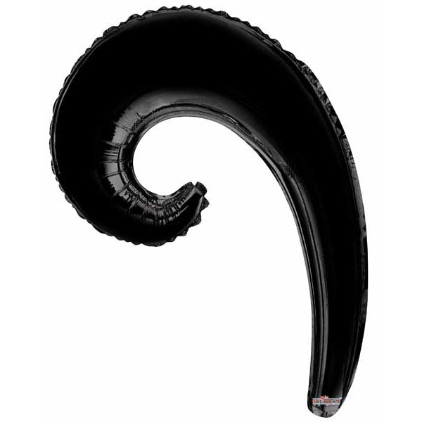 14-Inch Black Kurly Wave Foil Balloon