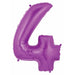 Purple Number 4 Megaloon Balloon, 40 Inch