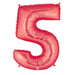 Meg aloon Red Number 5 Balloon, 40 Inch