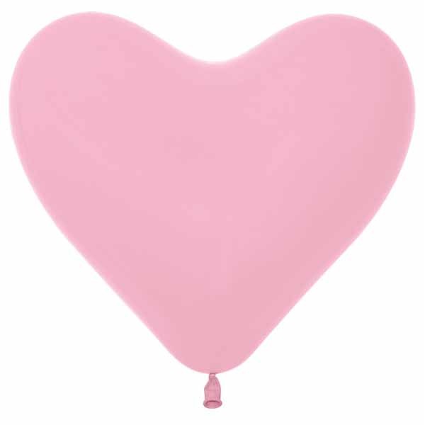 Sempertex Pink 12 Inch Heart Latex Balloons, 50 Pack