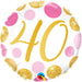 40 Pink & Gold Dots Round Balloons - 18" Diameter, Pack Of 40.