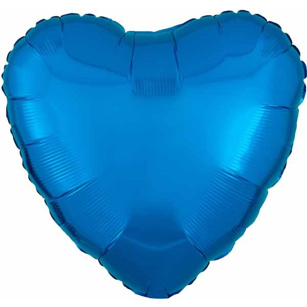 18-Inch Metallic Blue Heart Foil Balloon