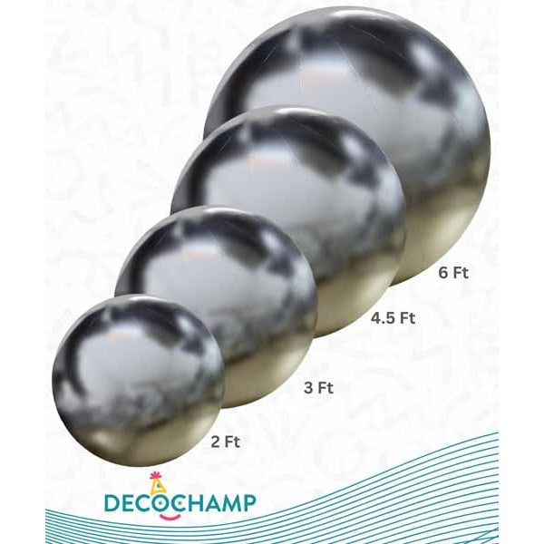 DecoChamp Silver Deco Ball Combo with Air Pump, 5-Piece