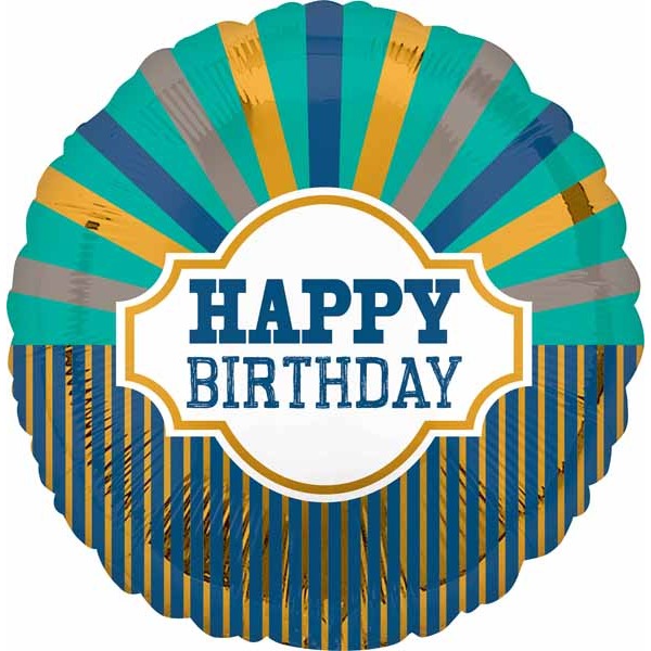 Happy Birthday Beams 18-Inch Foil Balloon