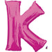 33" Pink Letter K Balloon