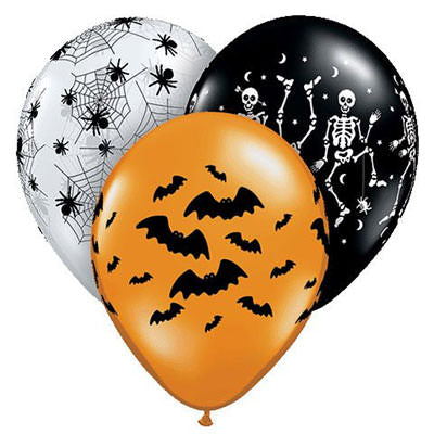 Enchanting Spooky Halloween Balloons - Assorted Designs, 11" Latex