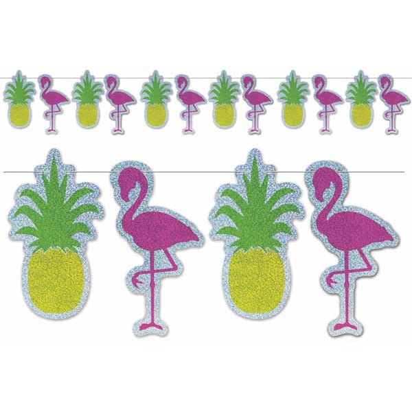 Flamingo & Pineapple Luau Party Streamer