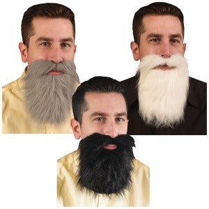 White Costume Mustache & Beard with Elastic Head Strap
