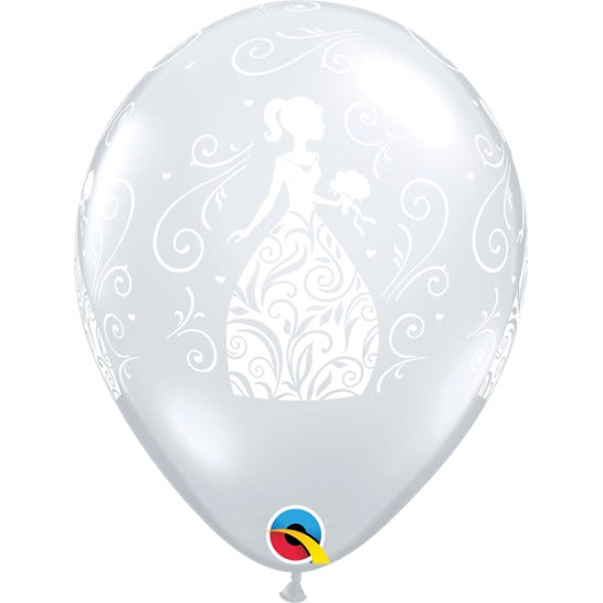 Elegant Bridal Shower 11-Inch Latex Balloons, 50 Count