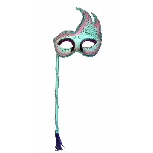 Assorted Colour Plastic Masquerade Mask with Stick