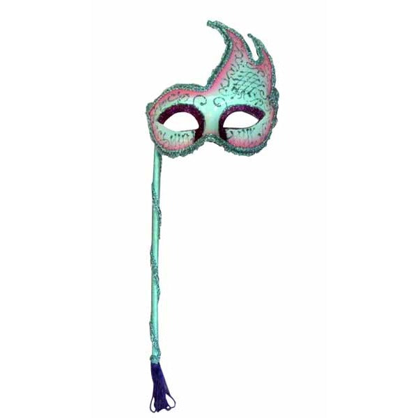 Assorted Colour Plastic Masquerade Mask with Stick