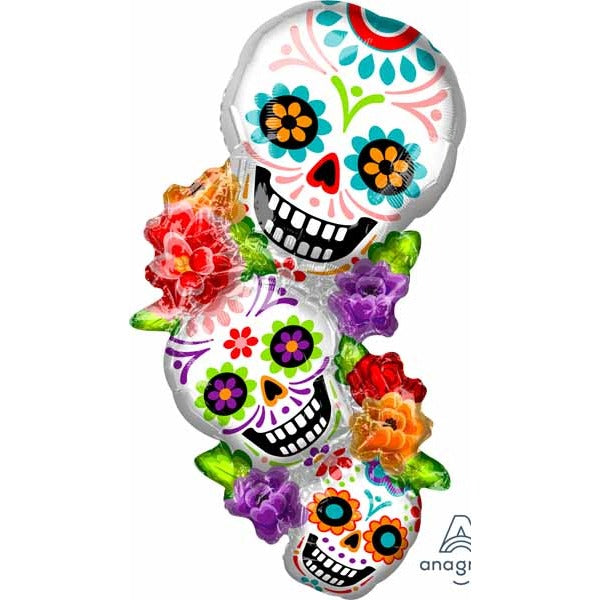 Stackin' Sugar Skulls 38-Inch Foil Balloon