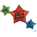 Satin Star Trio Happy Birthday Balloon, 39 Inch