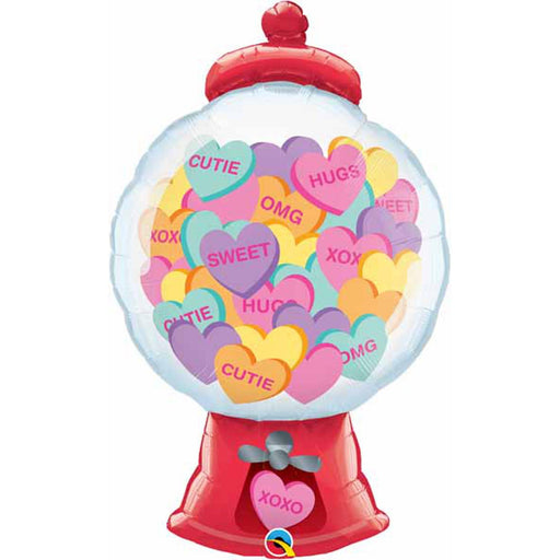 43" Candy Hrts Gumball Machine - Heart Shaped Dispenser With Clear Dome