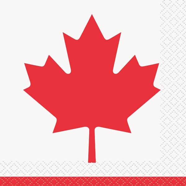 Canada Day Beverage Napkins, 16 Pack