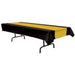 Black & Gold Plastic Table Cover, 54 Inch