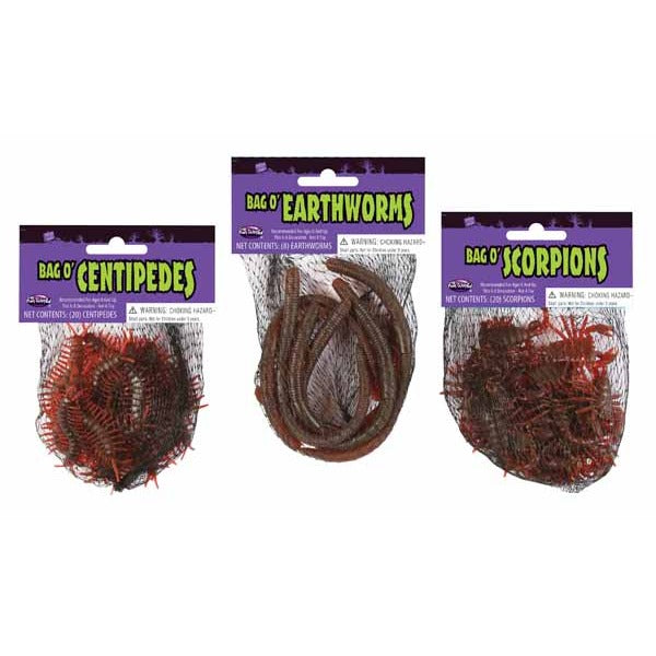 Bag O' Bugs Earthworm Decorations, 8 Count