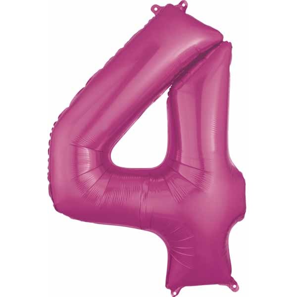 26-Inch Pink Number 4 Balloon