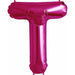 34-Inch Magenta Letter T Balloon