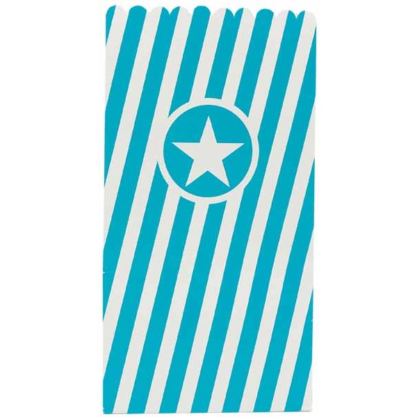 Turquoise Popcorn Bags, 6 Pack