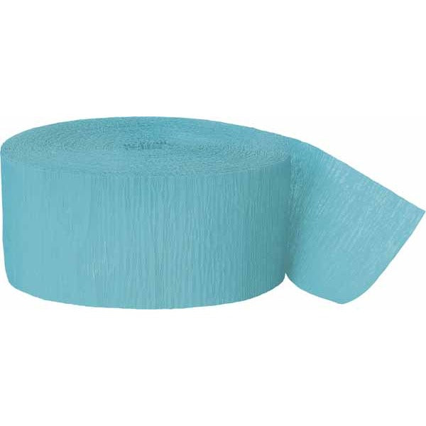 Terrific Teal Crepe Streamer, 81 ft