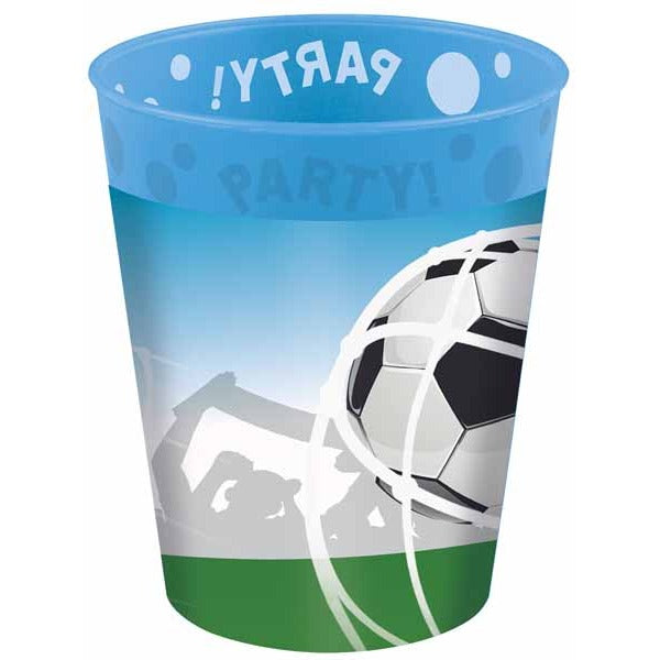 PARTY REUSE CUP 9OZ 4/PK SOCCER FANS
